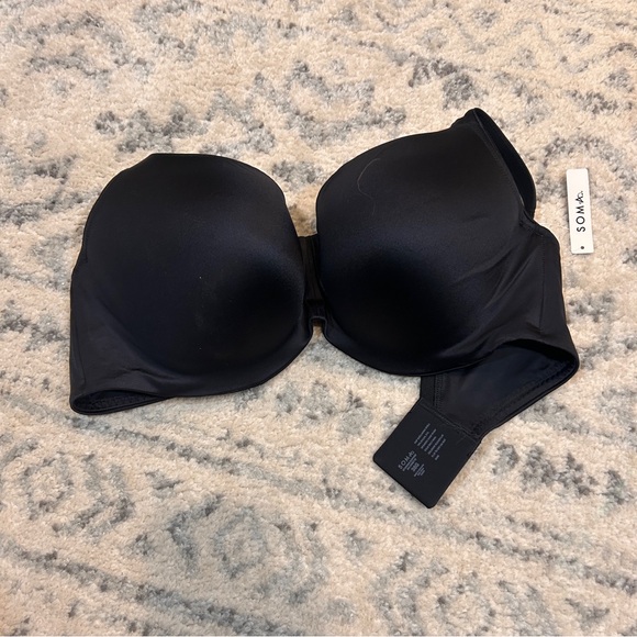 Lot 2 Soma Bra Size 38G Stunning Starlet Strapless Amber Smooth Balconette Black - Picture 5 of 7